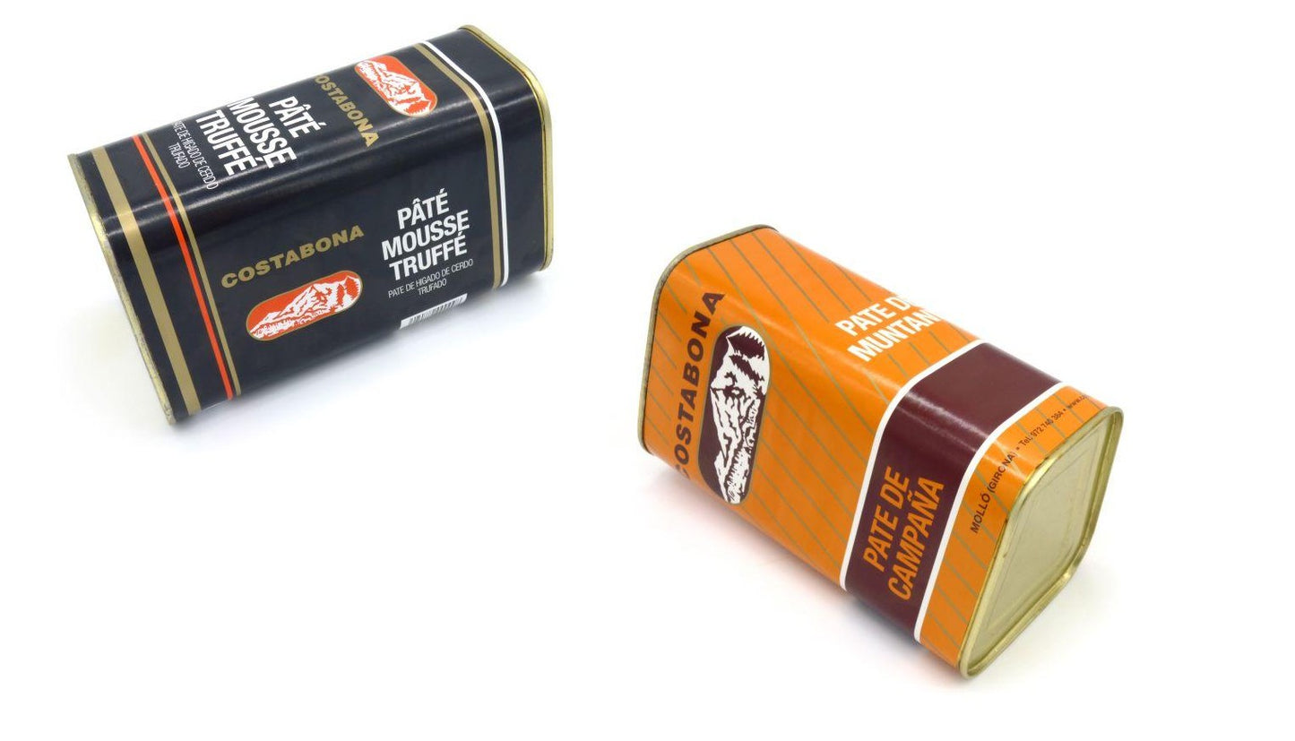 2 latas grandes de paté, 2 x 1,3 kg - Campaña y mousse trufado - Costabona