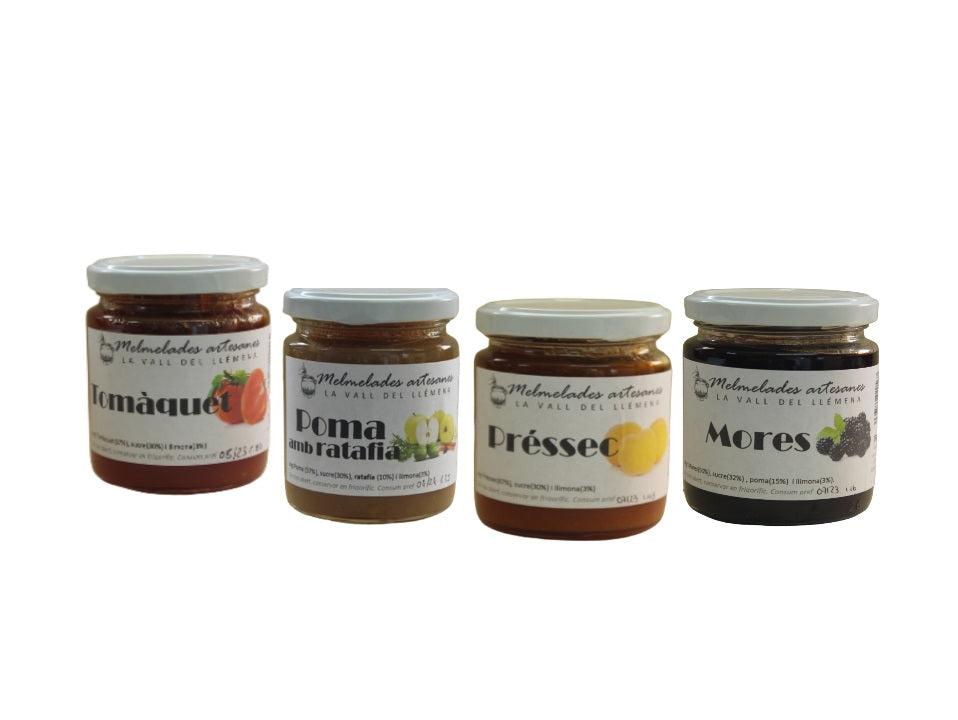 4 potes de mermelada sin azucar a escoger - - 4x250 gr - La Vall de Llémena