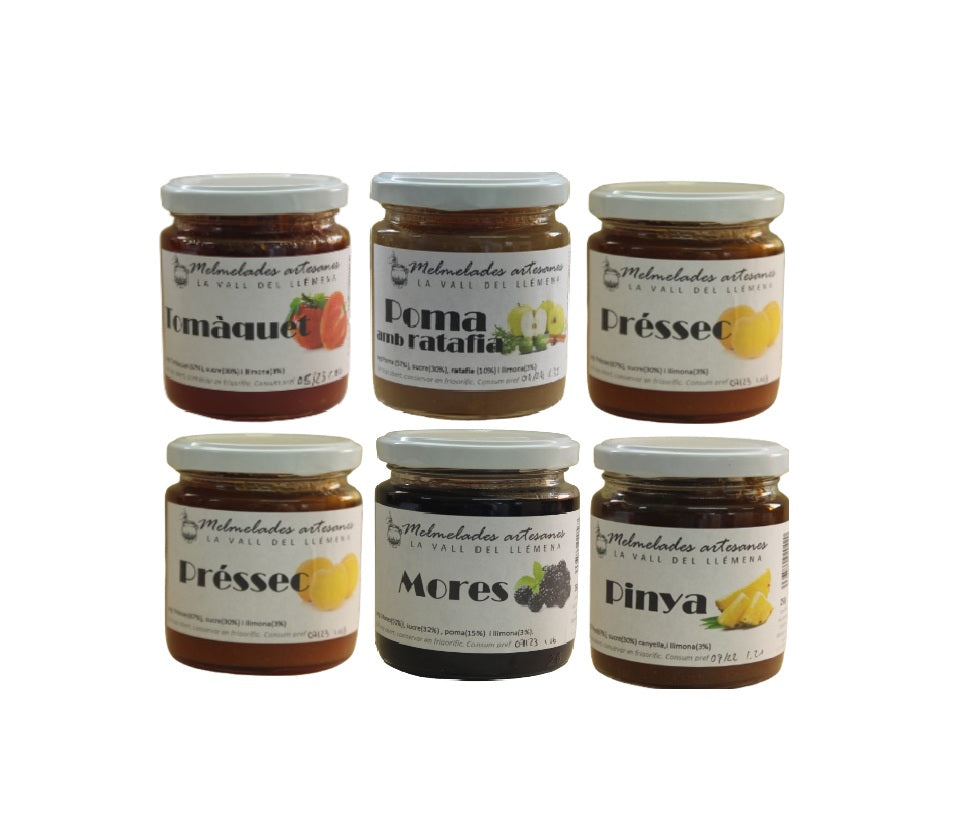 6 potes de mermelada a escoger - - 6x250 gr - La Vall de Llémena