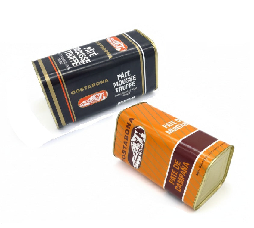 2 latas grandes de paté, 2 x 1,5 kg - Campaña y mousse trufado - Costabona