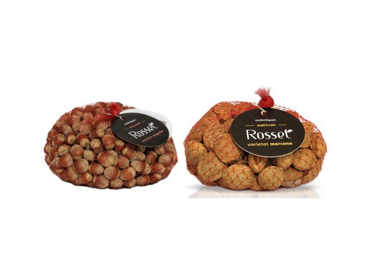 Bolsa almendras cáscara + bolsa avellanas cáscara - 2 x 1Kg.- Rosset