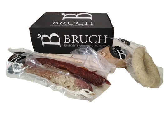 Lote de 1 longaniza, 1 fuet, 1 somalla, 1 catalana y 1 bull (blanco o negro) - Bruch -Osona
